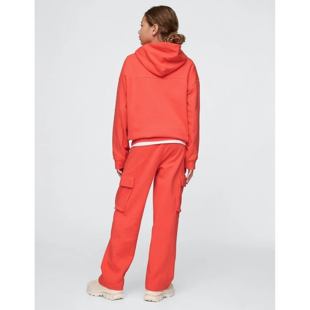 NEW GAP KIDS SWEATPANTS JOGGERS ORANGE $50 CARGO PANT FLEECE XL 12‎